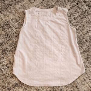 Women's Sleeveless Eyelet Tank Top - White